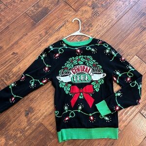 Funny Friends ugly Christmas sweater.